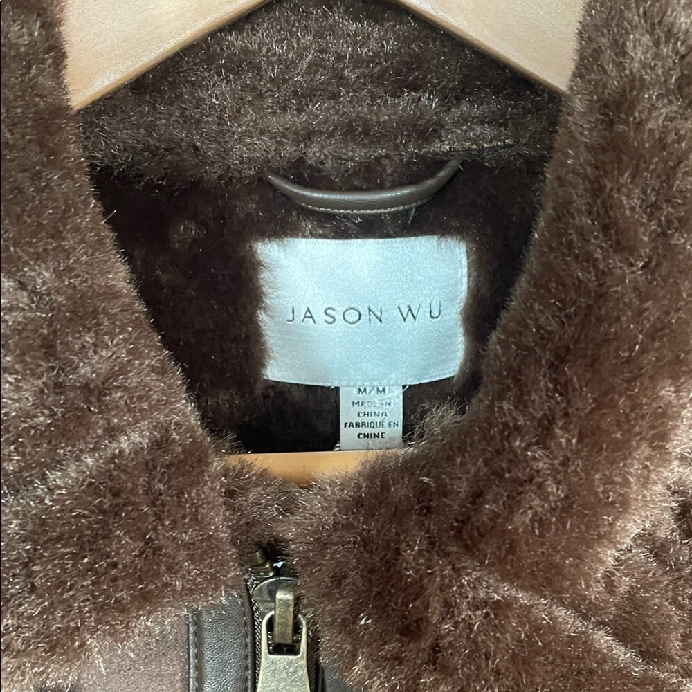 NWT - Jason Wu Dark Brown Shearling Jacket - Picture 3 of 11